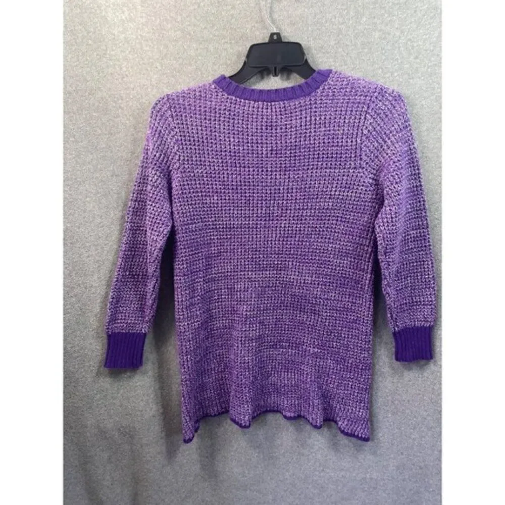 Purple Knit Zip‑Detail Sweater | Minimalist Cozy Aesthetic | D&Co Size S